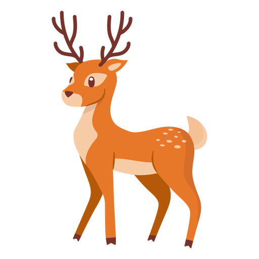 Deer Animal Cartoon PNG & SVG Design For T-Shirts
