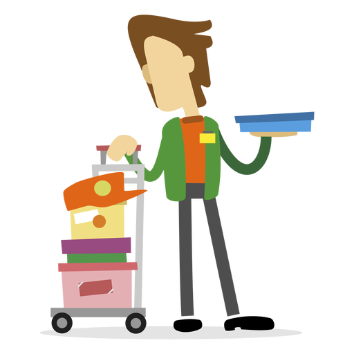 Delivery man holding box PNG Design