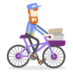 Liefermann Fahrrad fahren PNG-Design