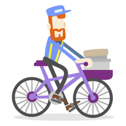 Repartidor montando bicicleta