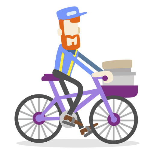 Delivery man riding bike