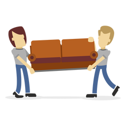 Lieferboten tragen Sofa PNG-Design