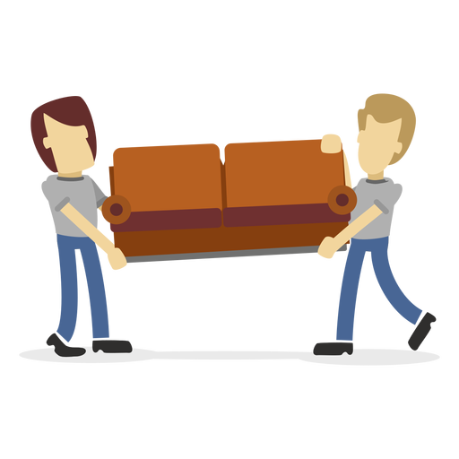 Entregadores carregando sofá