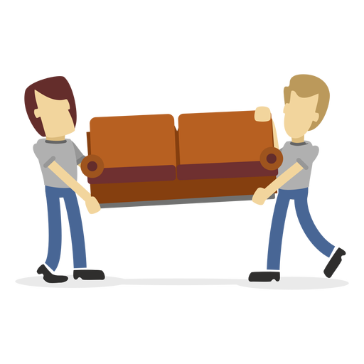 Lieferboten tragen Sofa PNG-Design