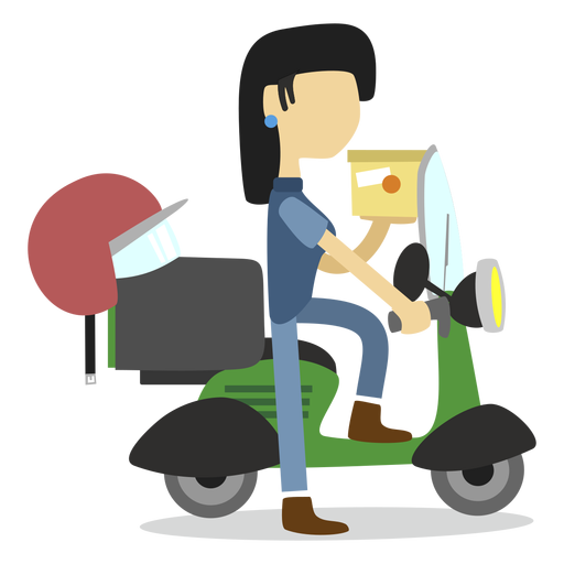 Delivery woman delivering package PNG Design