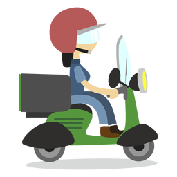 Delivery woman riding scooter PNG Design