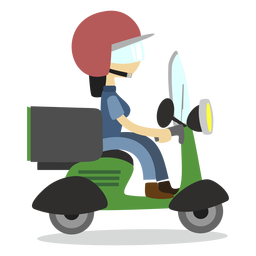Lieferfrau Roller fahren PNG-Design