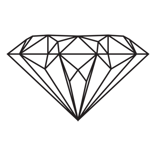 Diamond gem stroke icon PNG Design