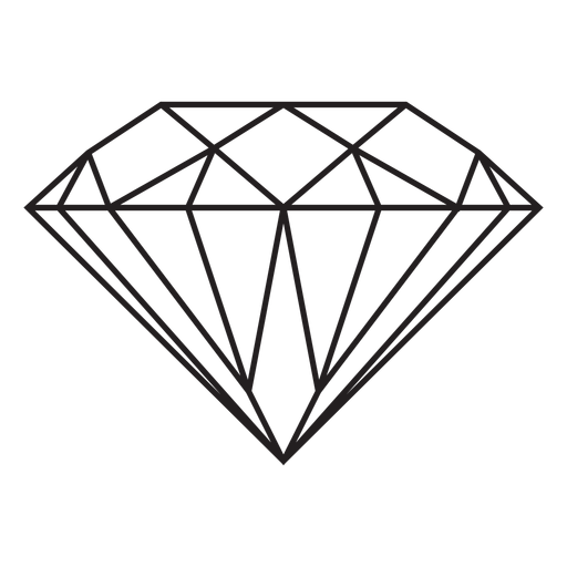 Icono de trazo de piedra preciosa de diamante Diseño PNG