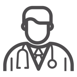 Icono de trazo de avatar de doctor Diseño PNG