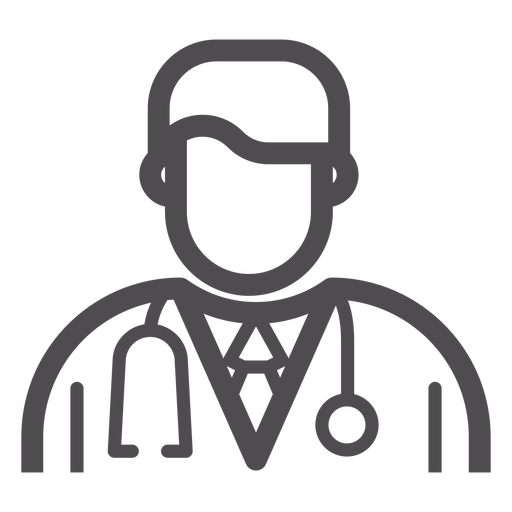 Doctor avatar stroke icon PNG Design