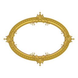 Elliptical golden frame PNG Design