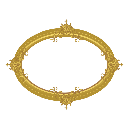 Elliptical golden frame PNG Design