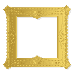 Golden ornament frame PNG Design