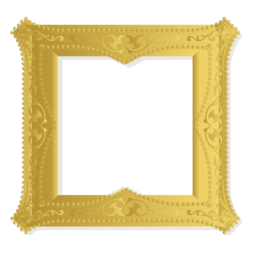 Quadro ornamento dourado Desenho PNG
