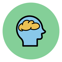 Cabeza con icono de cerebro Diseño PNG