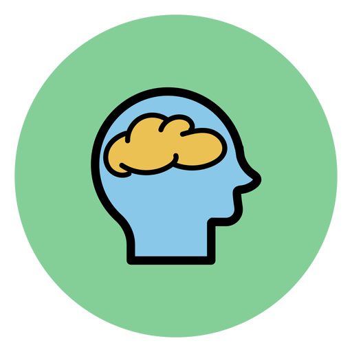 Kopf mit Gehirnsymbol PNG-Design