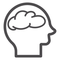 Cabeza con icono de trazo cerebral Diseño PNG
