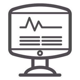 Heart rate monitor stroke icon PNG Design