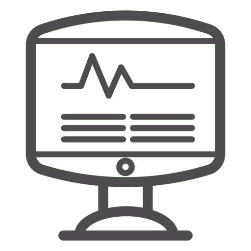 Heart rate monitor stroke icon PNG Design
