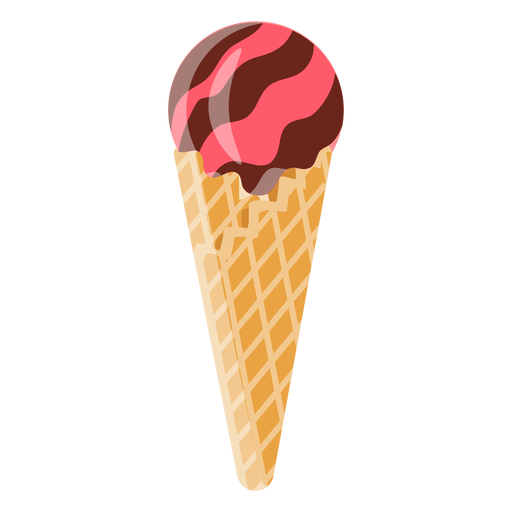 Ice cream ball in cone