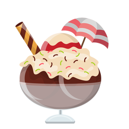 Ice cream sundae flat icon PNG Design