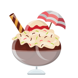 Icono plano helado sundae Transparent PNG