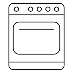 Icono de trazo de estufa de cocina