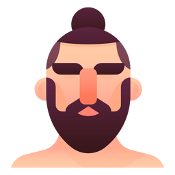 Man bun illustration PNG Design