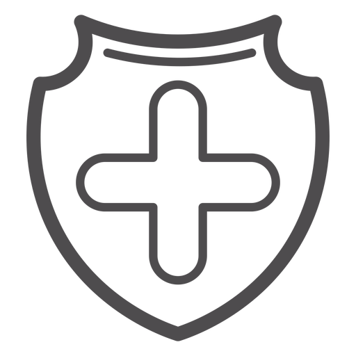 Icono de trazo de insignia cruzada médica Diseño PNG