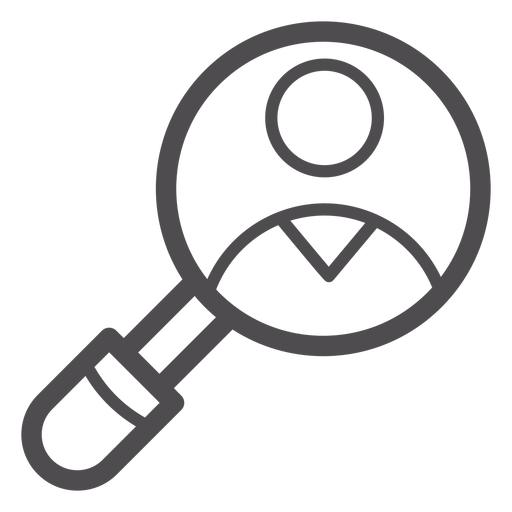 Medical magnifying glass stroke icon
