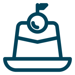 Mini icono de trazo de pastel de cereza Diseño PNG