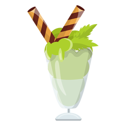 Sundae de helado de menta Diseño PNG