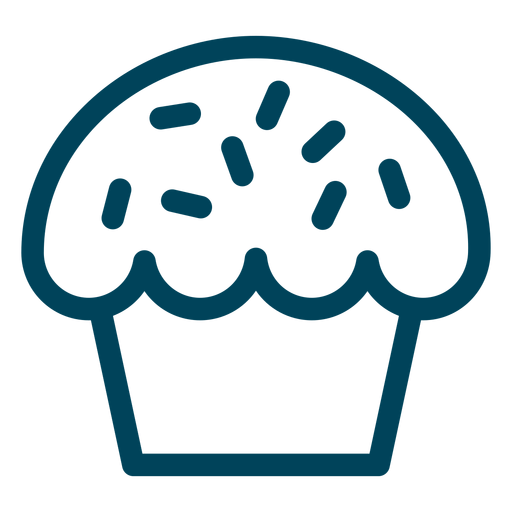 Icono de trazo de muffin Diseño PNG
