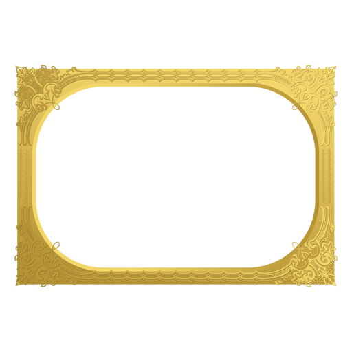 Ornamental golden frame PNG Design