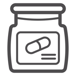 Icono de trazo de tarro de pastillas Diseño PNG
