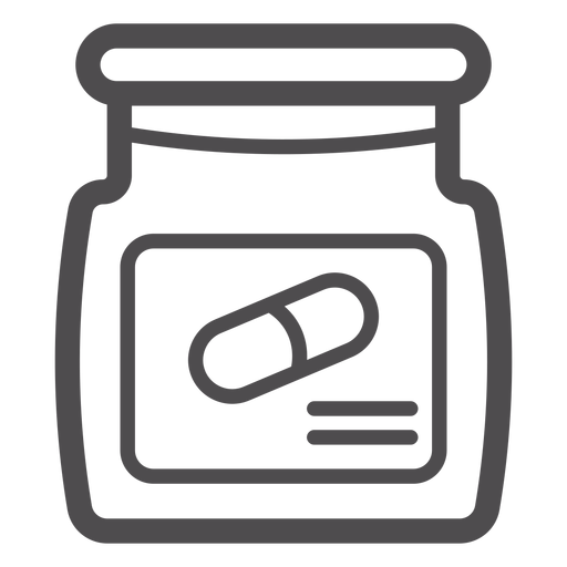 Ícone de traço do frasco de comprimidos Desenho PNG