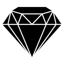 Edelstein Diamant schwarze Ikone PNG-Design
