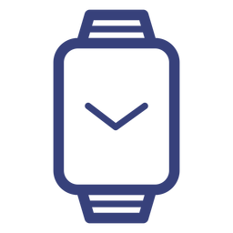 Icono de trazo de reloj rectangular