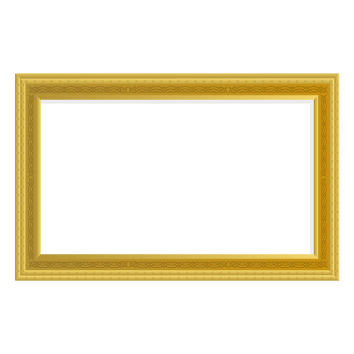 Marco de oro rectangular Diseño PNG
