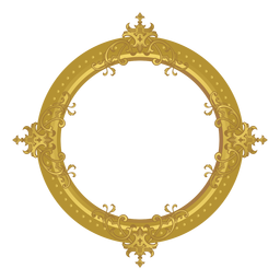 Moldura dourada redonda Desenho PNG