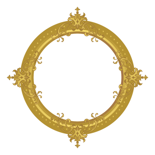 Round golden frame