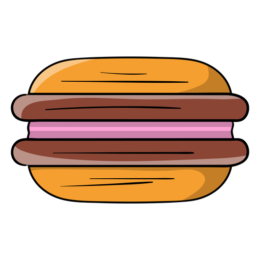 Sandwich biscuit cartoon PNG Design