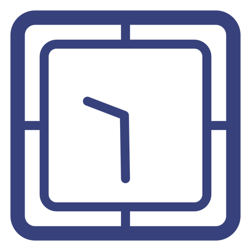 Icono de trazo de reloj cuadrado
