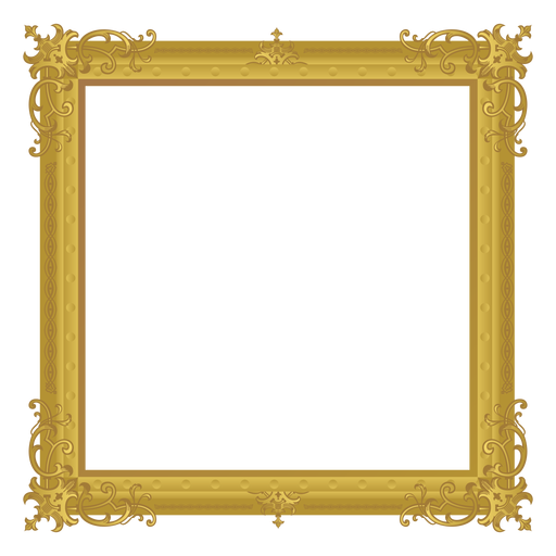 Square golden frame PNG Design