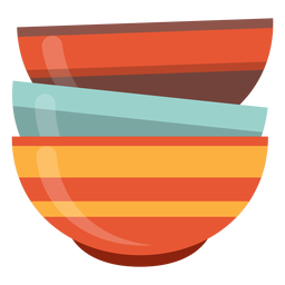 Stack of bowls icon PNG Design