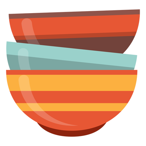 Stack of bowls icon PNG Design