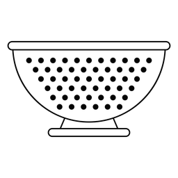 Strainer Bowl Stroke Icon Transparent PNG & SVG Vector