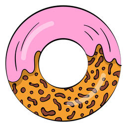 Strawberry Doughnut Cartoon Png & Svg Design For T-shirts