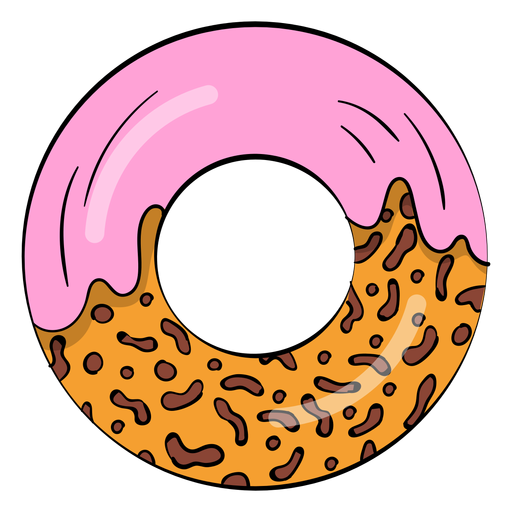 Strawberry doughnut cartoon PNG Design